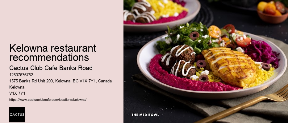 Kelowna restaurant with specialty cocktails